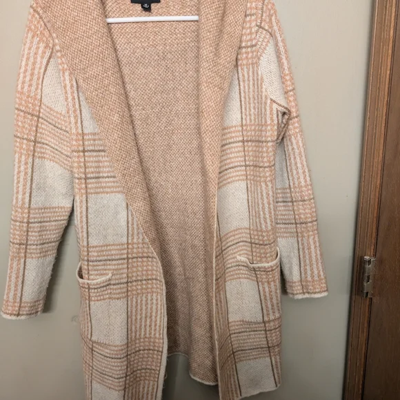 Fortune + Ivy Versatile hooded long overcoat type sweater - Picture 3 of 6